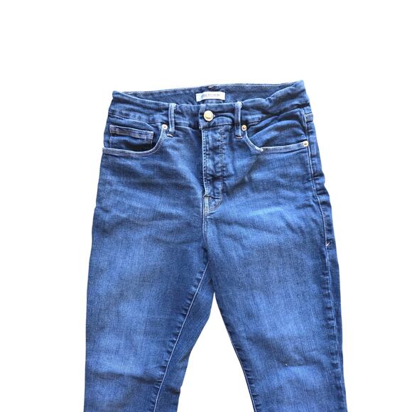 Good American Good Legs Crop Jeans 8/29 Womens Mid Rise Medium Wash Skinny - Picture 2 of 6